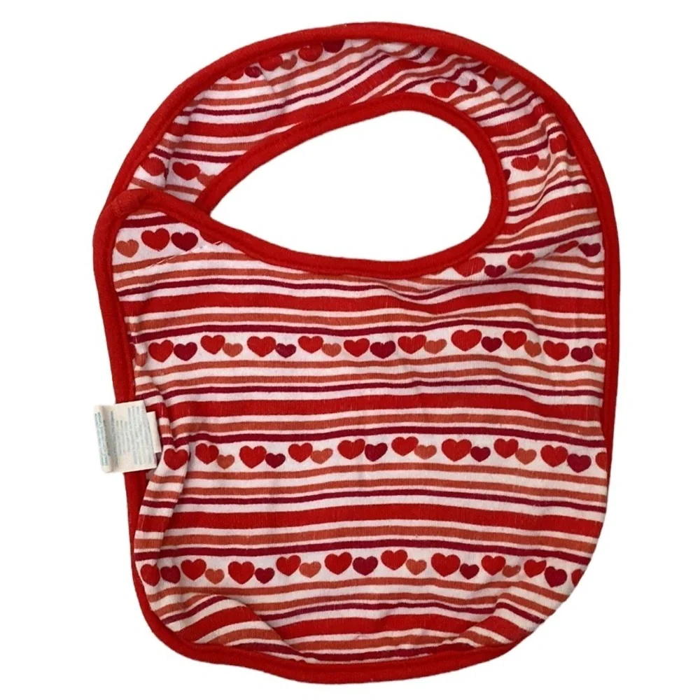 Neat Solutions Red Valentine’s Day Baby Bib “Lil’ Valentine” Hearts Cotton Blend